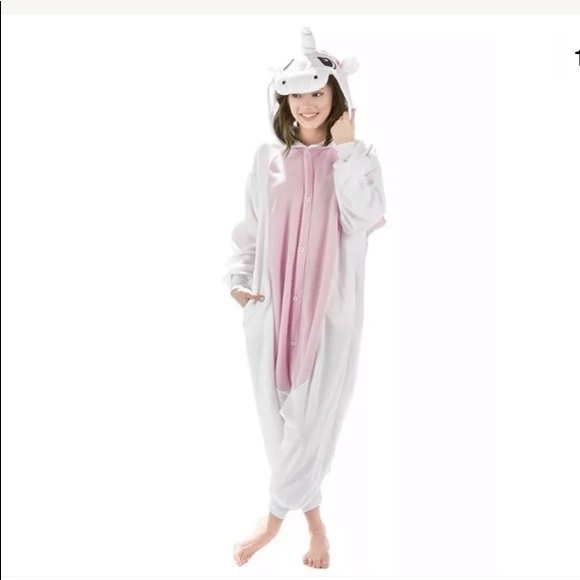 emolly Other - Adult unicorn Pegasus onsie costume pajamas pink